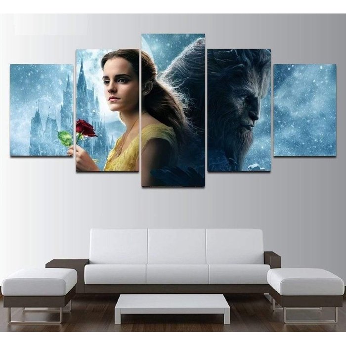 Beauty Beast Wall Art Canvas Painting Framed Home Decor