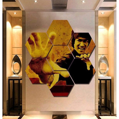 Bruce Lee Wall Art Canvas Painting Framed Free Shipping