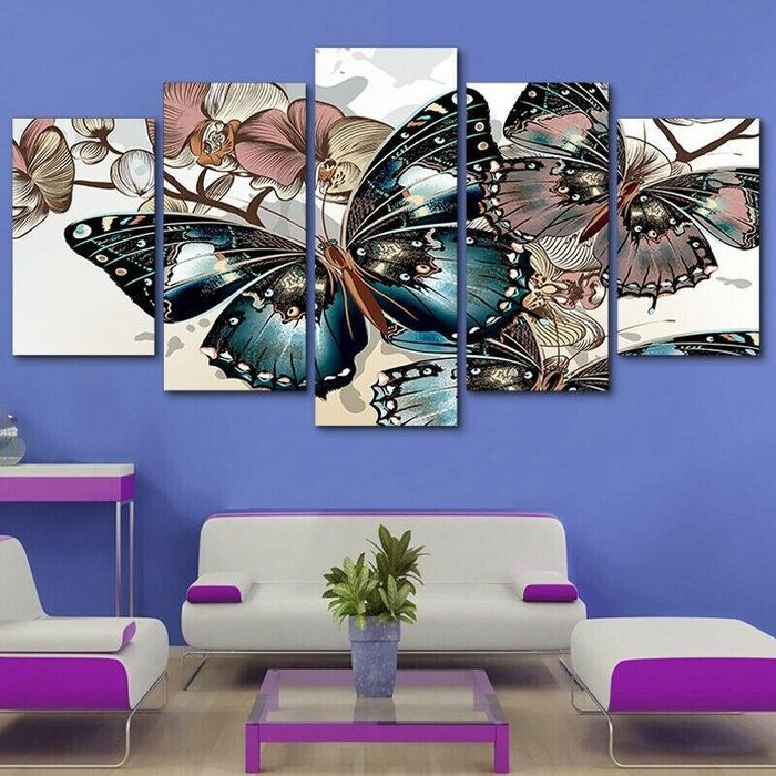 Butterfly Canvas Framed Home Decor Wall Art Poster Print