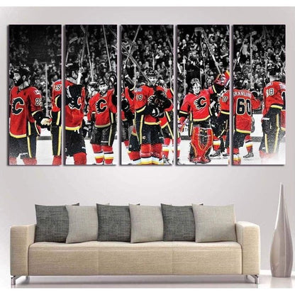 Calgary Flames Canvas Home Decor Hockey Wall Art Poster