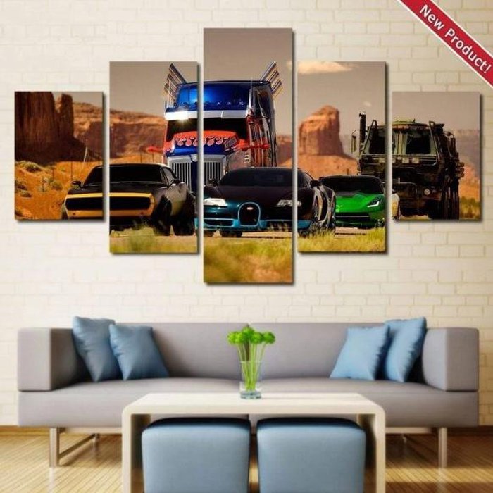 Cars Transformers Wall Art Canvas Painting Framed Home Decor