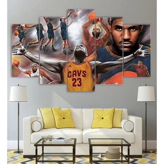 Cavs King Leborn James Wall Art Canvas Painting Framed