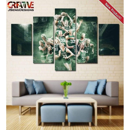 Celtics Larry Bird Wall Art Canvas Painting Framed Home Decor