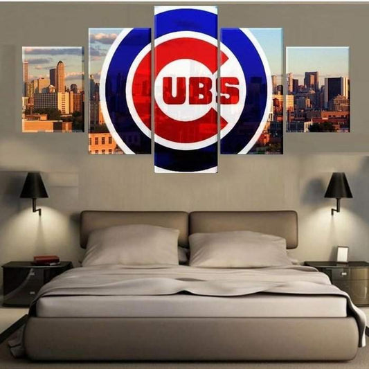 Chicago Cubs Canvas Painting Poster Print Wall Art Framed-Sports Art Direct-Chicago Cubs,Chicago Cubs Canvas Painting