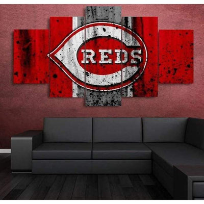 Cincinnati Reds Canvas Painting Poster Wall Art Framed-SportSartDirect-Cincinnati Reds Canvas,Cincinnati Reds Wall Art