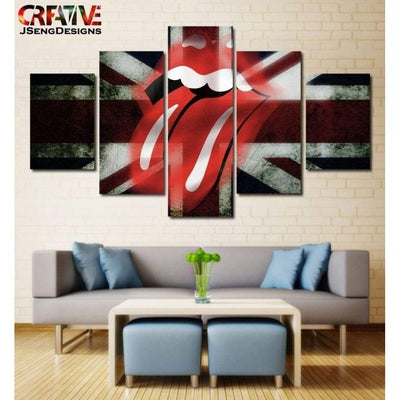 Classic Rollon Stones Wall Art Canvas Painting Framed Home Decor