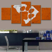 Clemson Tigers Wall Art Painting Canvas Poster 5 Framed-SportSartDirect-Clemson Tigers Wall Art