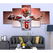 Cleveland Browns Baker Mayfield Wall Art Painting Canvas Framed