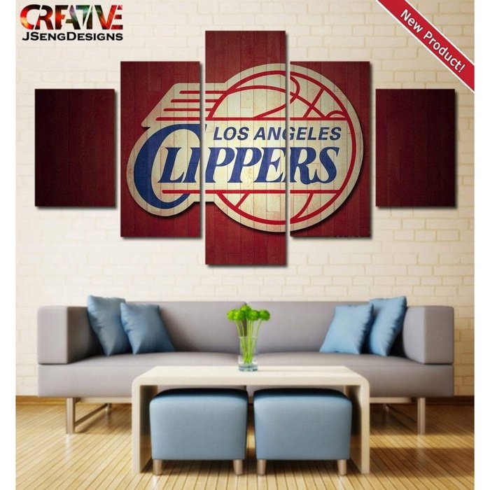 Los Angeles Clippers Wall Art Painting Poster Canvas Framed Decor.
