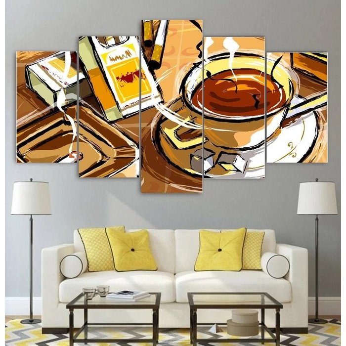 Coffee Cigeretttes Wall Art Canvas Painting Framed