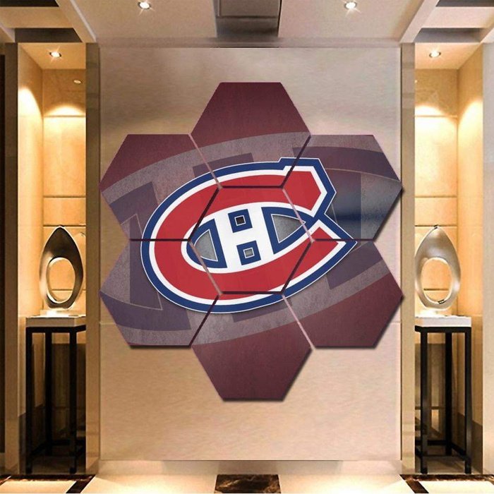 Montreal Canadiens Wall Art Decor Print Hexagon Painting Canvas.