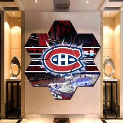 NHL Montreal Canadiens Wall Art Decor Print Hexagon Painting Canvas.