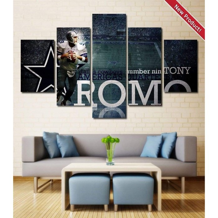 Tony Romo Dallas Cowboys Art Canvas Print