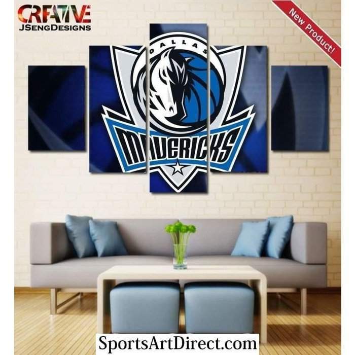 Dallas Mavericks Wall Art Canvas Painting Decor Framed-SportSartDirect-Mavericks Fan Art