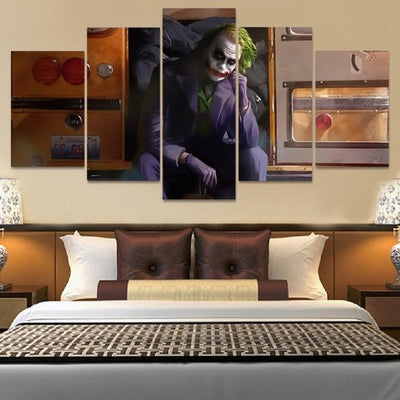 Dark Knight Joker Wall Art Canvas Painting Framed