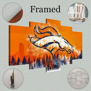 Denver Broncos Wall Art Painting Canvas Poster Framed-SportSartDirect-Denver Broncos Wall Art