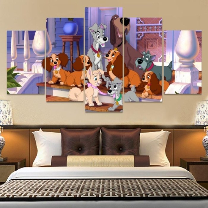 Disney Movie Lady Tramp Wall Art Canvas Painting