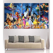 Disney World Characters Canvas Art Prints Poster Painting Framed