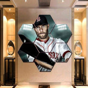 Dustin Pedroia Wall Art Canvas Framed Painting Boston Red Sox