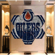 Edmonton Oilers Wall Art Hexagon Decor Painting Canvas.