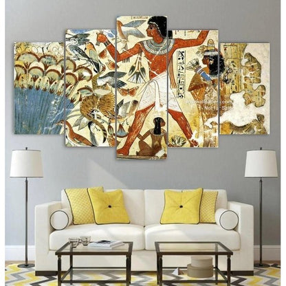 Egyptian Hieroglyphics Wall Art Canvas Painting Framed