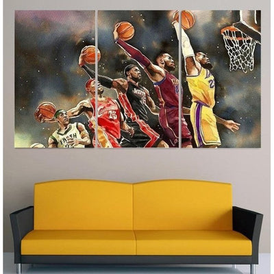 Evolution Lebron James Canvas Piece Wall Art Framed
