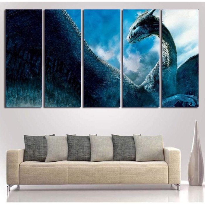 Fantasy Dragon Eragon Canvas Art Prints Poster Painting Framed