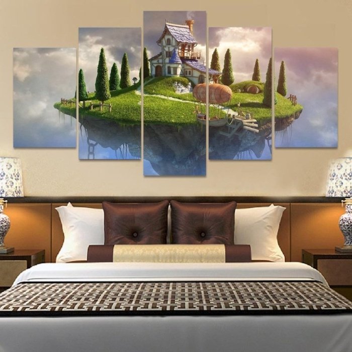 Fantasy House Wall Art Canvas Painting Framed