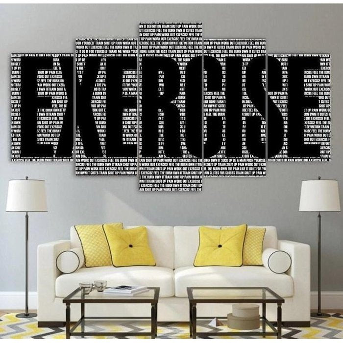 Fitness Exercise Wall Art Canvas Painting Framed