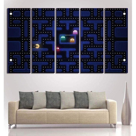Game Room Pacman Canvas Art Prints Poster Painting Framed