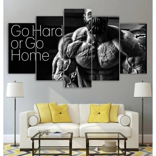 Go Hard Fitness Wall Art Canvas Painting Framed