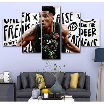 Giannis Antetokounmpo- Milwaukee Bucks - Canvas Print, Sports Art