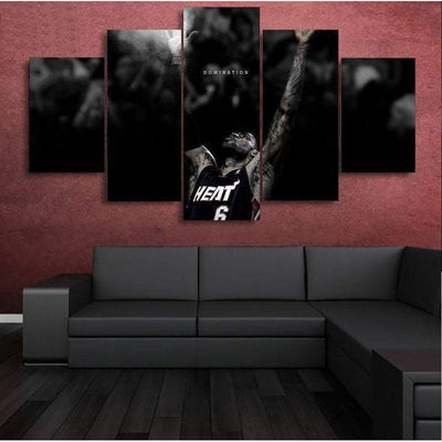 Heat Lebron James Wall Art Canvas Painting Framed Free Shipping
