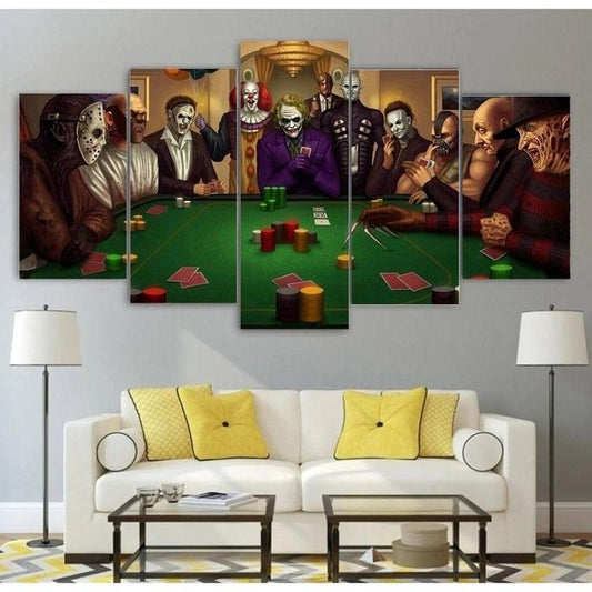 Horror Texas Holdem Wall Art Canvas Painting Framed