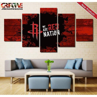 Houston Rockets Wall Art Canvas Painting Poster Piece Framed Decor