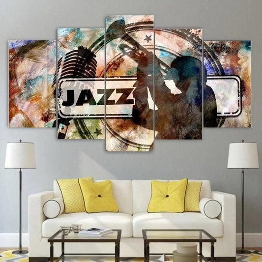 Jazz Bar Wall Art Canvas Painting Framed