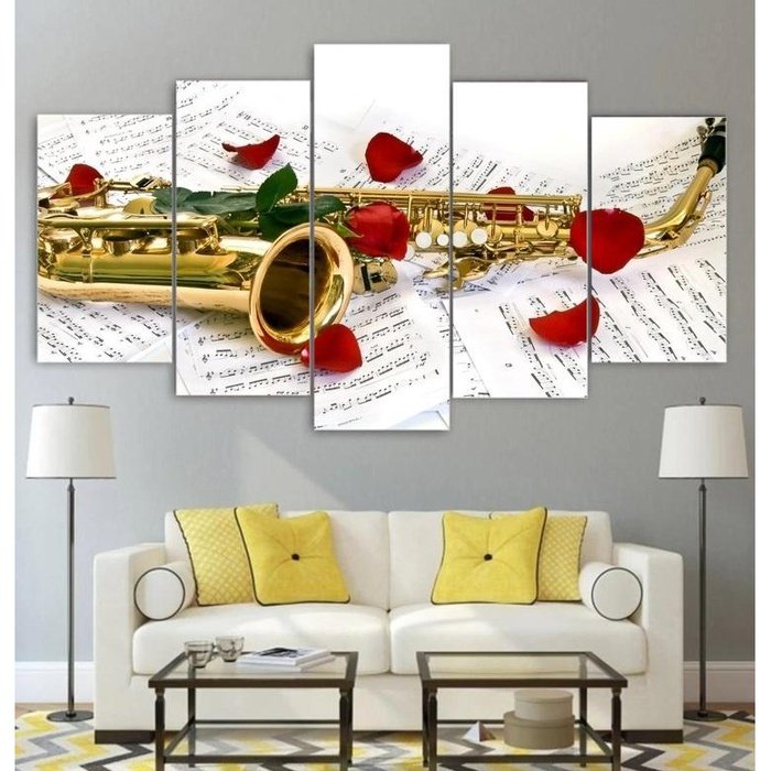 Jazz Saxophone Wall Art Canvas Painting Framed