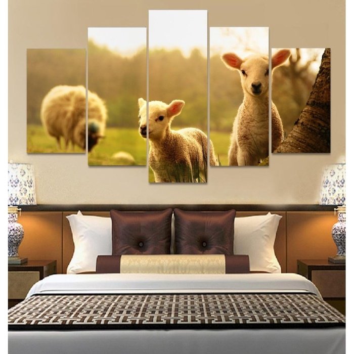 Lambs Sheep Animal Wall Art Canvas Painting