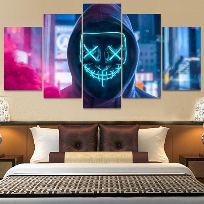 Light Mask Purge Wall Art Canvas Painting Framed