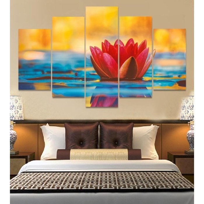 Lilly Flower Wall Art Canvas Painting Framed