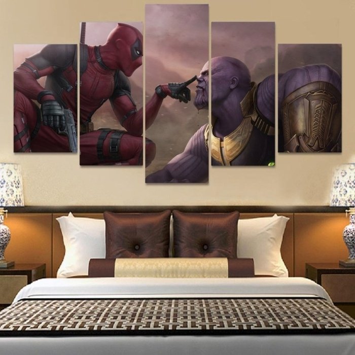 Marvel Avengers Deadpool Thanos Wall Art Canvas Painting Framed