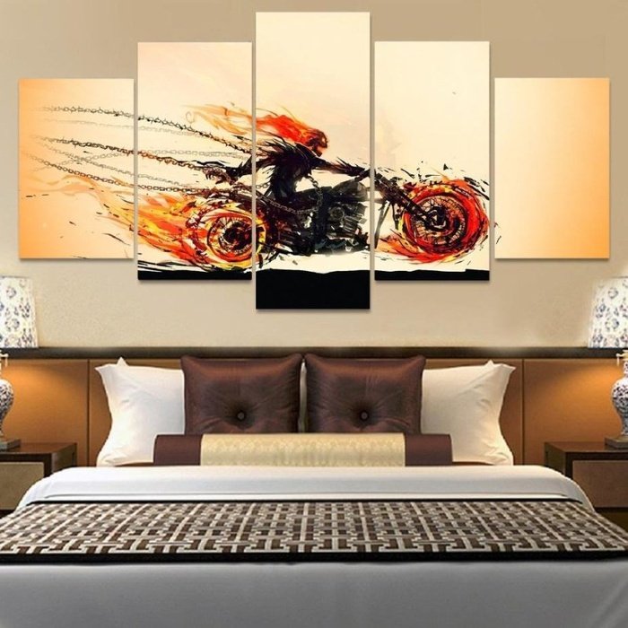 Marvel Ghost Rider Johnny Blaze Wall Art Canvas Painting Framed