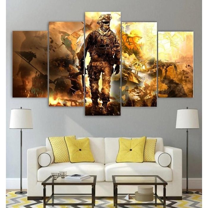 Military US Army Soldier Wall Art | Canvas Painting Framed