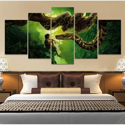 Mowgli Jungle Book Wall Art Canvas Painting Framed