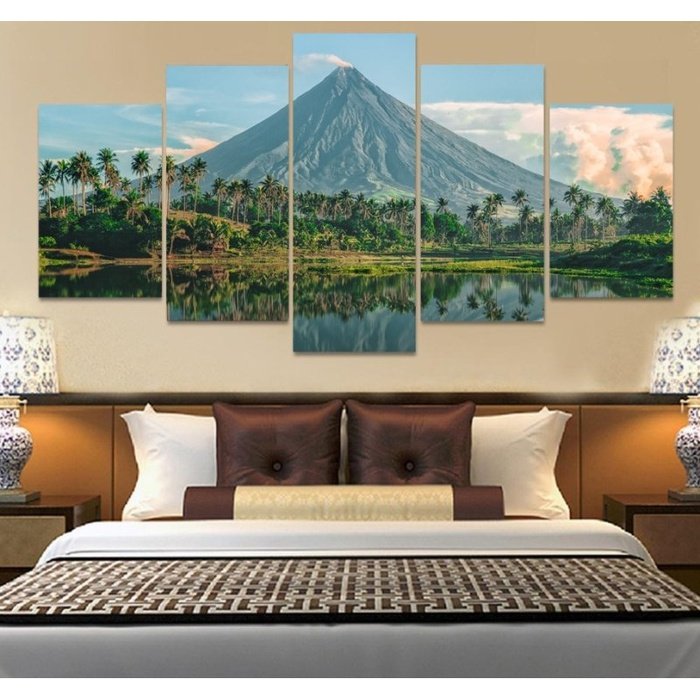 Mt. Mayon Wall Art Canvas Painting Framed