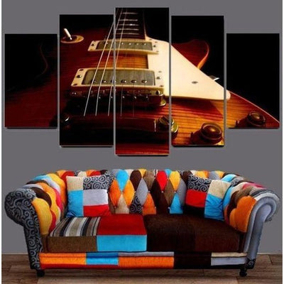 Music Lovers Les Paul Wall Art | Canvas Painting Framed