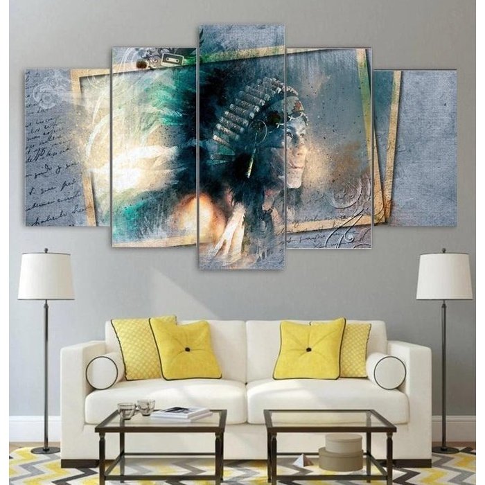 Native Americans Wall Art Canvas Painting Framed