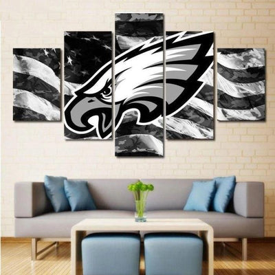Philadelphia Eagles Flag Wall Art Canvas Framed Decor