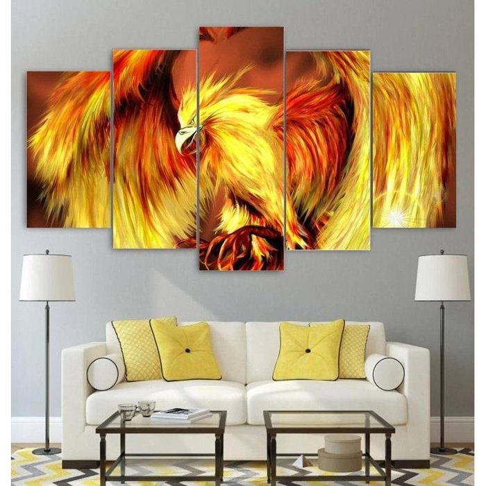 Phoenix Ashes Wall Art Canvas Painting Framed