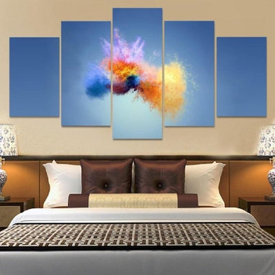 Rainbow Paint Color Burst Wall Art Canvas Painting Framed